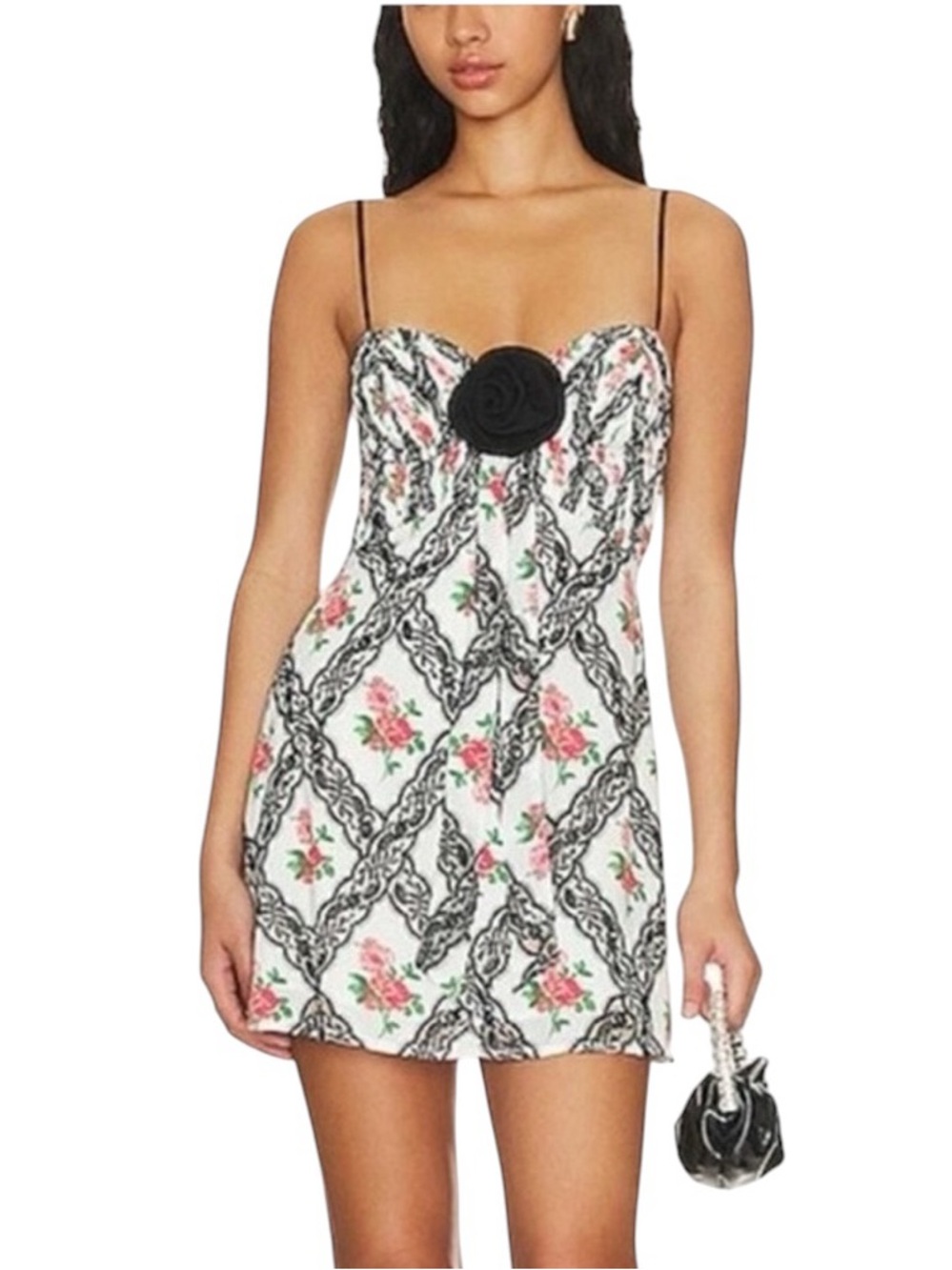 New For Love & Lemons Greta Floral & Lace Mini Dress - Picture 2 of 12